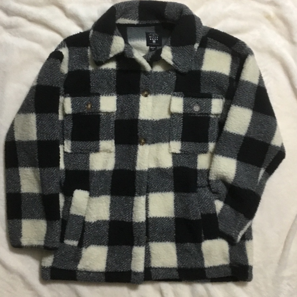 Billabong Black and White Checkered Hoodie